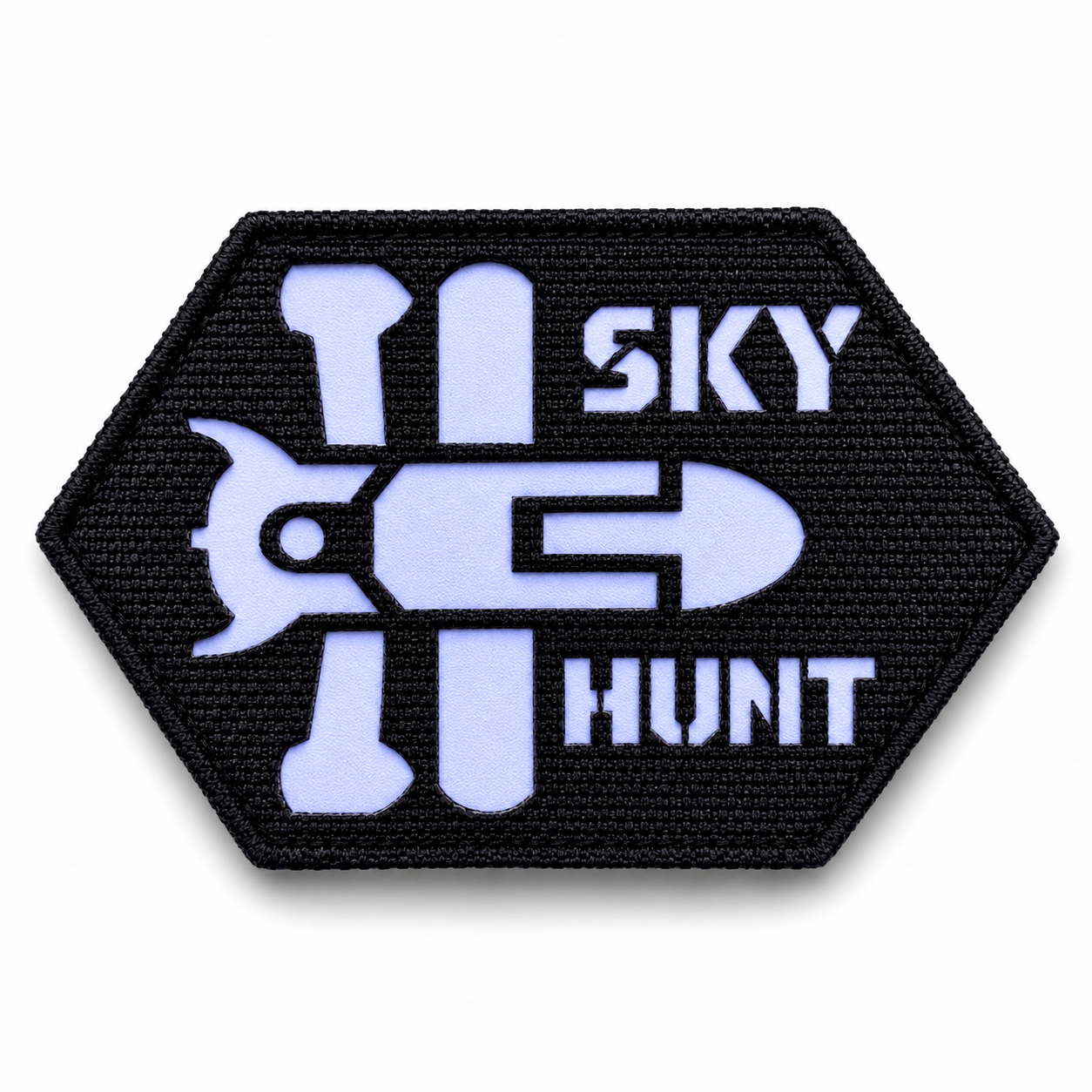 Шеврон на липучке Laser Cut Перехватчик Sky Hunt 8х5 см Черный/Белый