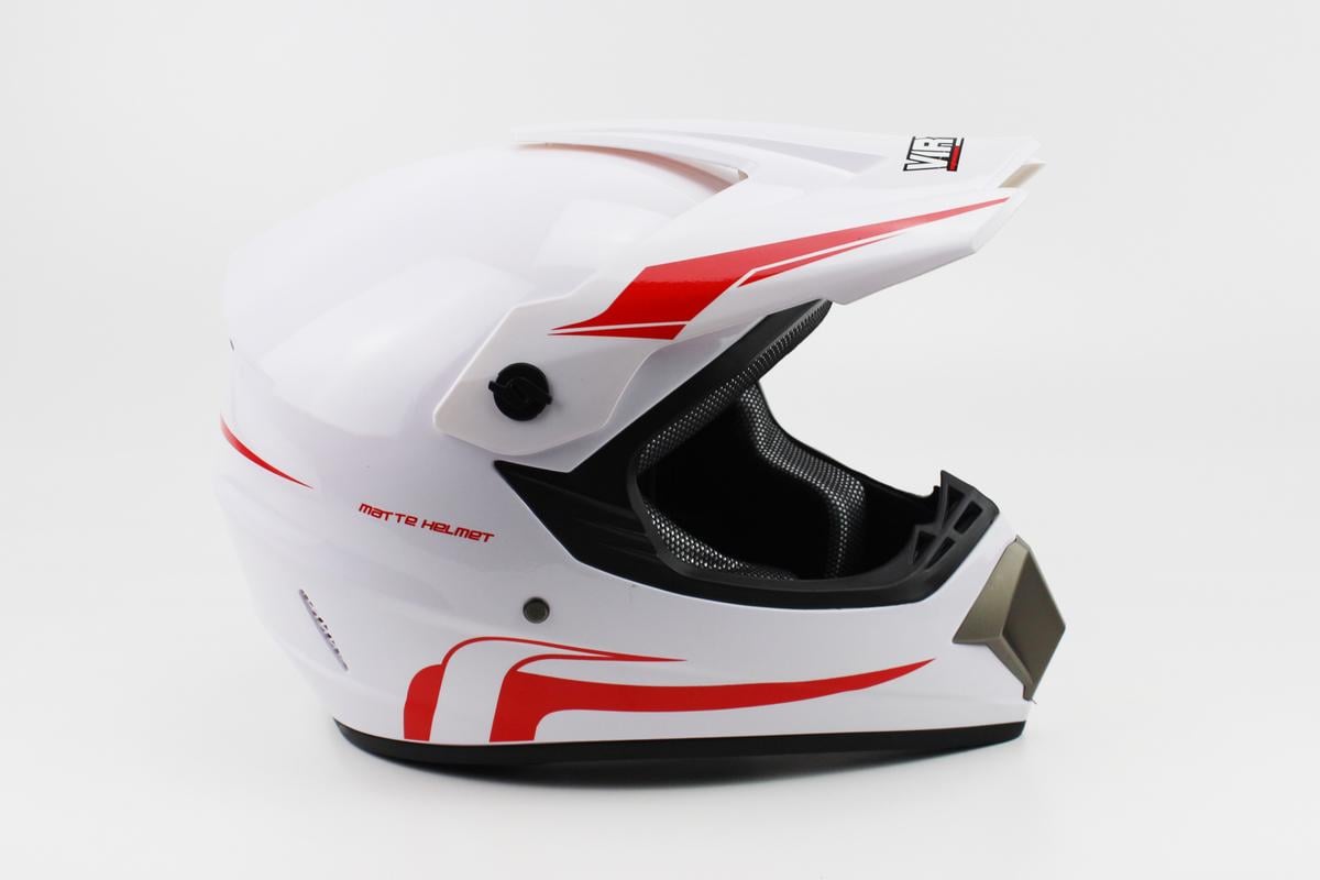 Шлем кроссовый MD-905 L Белый/Красный (VB-330920)