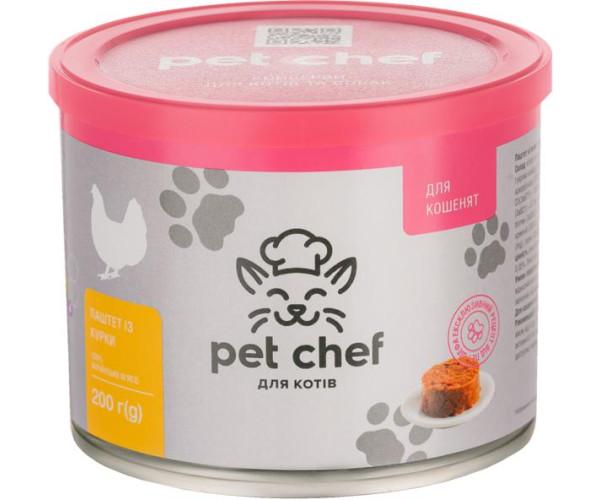 Корм влажный для котят Pet Chef мясной паштет с курицей 200 г