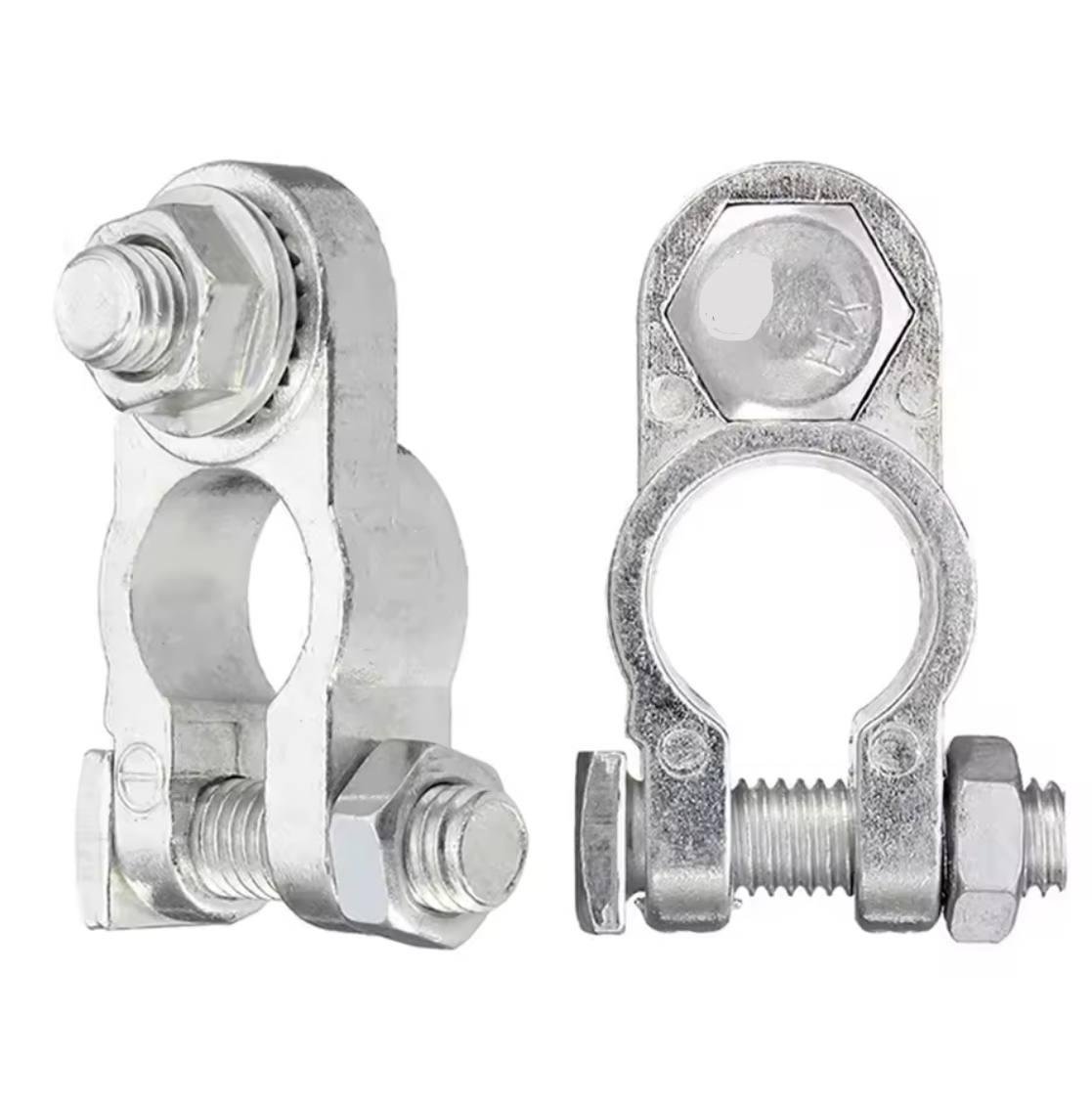 Клеми акумуляторні автомобільні плюс і мінус 2 шт. Срібний (Е051631)