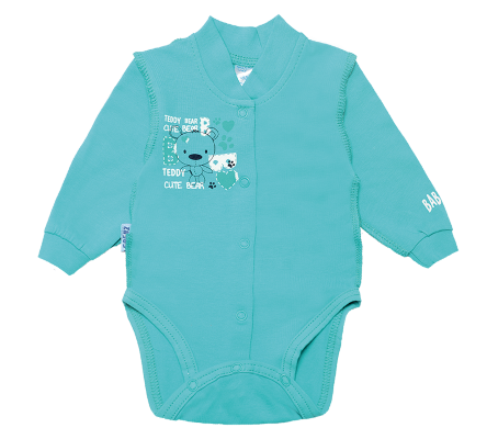Боди детское хлопковое для мальчика на кнопках Gabbi BD-19-23-2 Медвежонок 62 см Бирюзовый (11757)