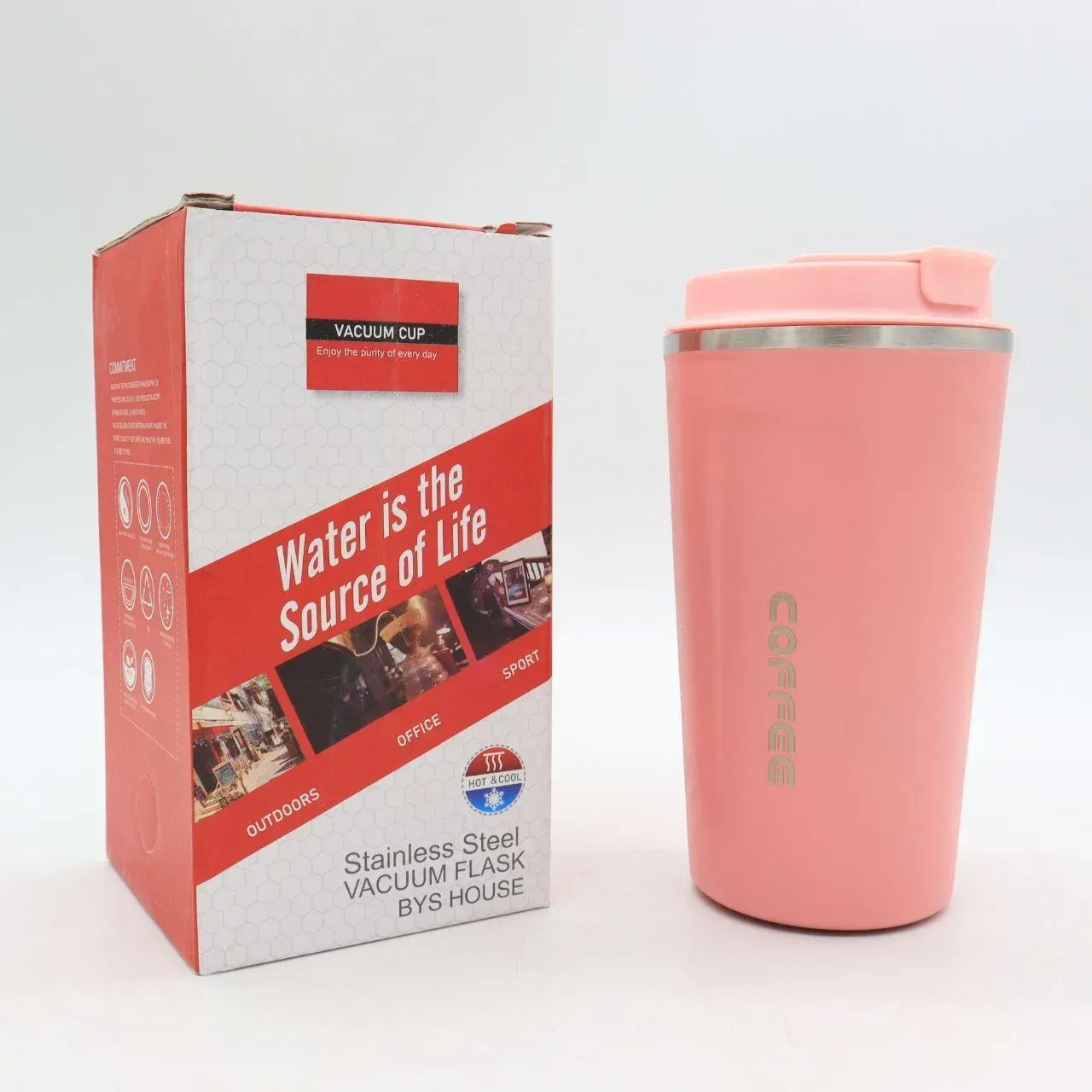 Термос умный EL-SW-1810 с датчиком температуры 380 мл Розовый (25346640)