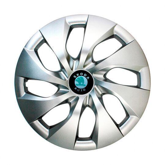 Автомобильные колпаки SKS 416 R16 с логотипом Skoda 4 шт. Серебристый