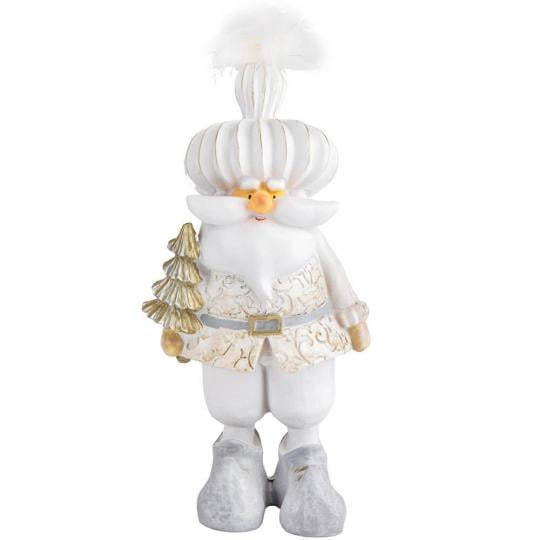 Фигурка декоративная Новогодний джин из полистоуна 19 см Белый (150-81-6014-037)