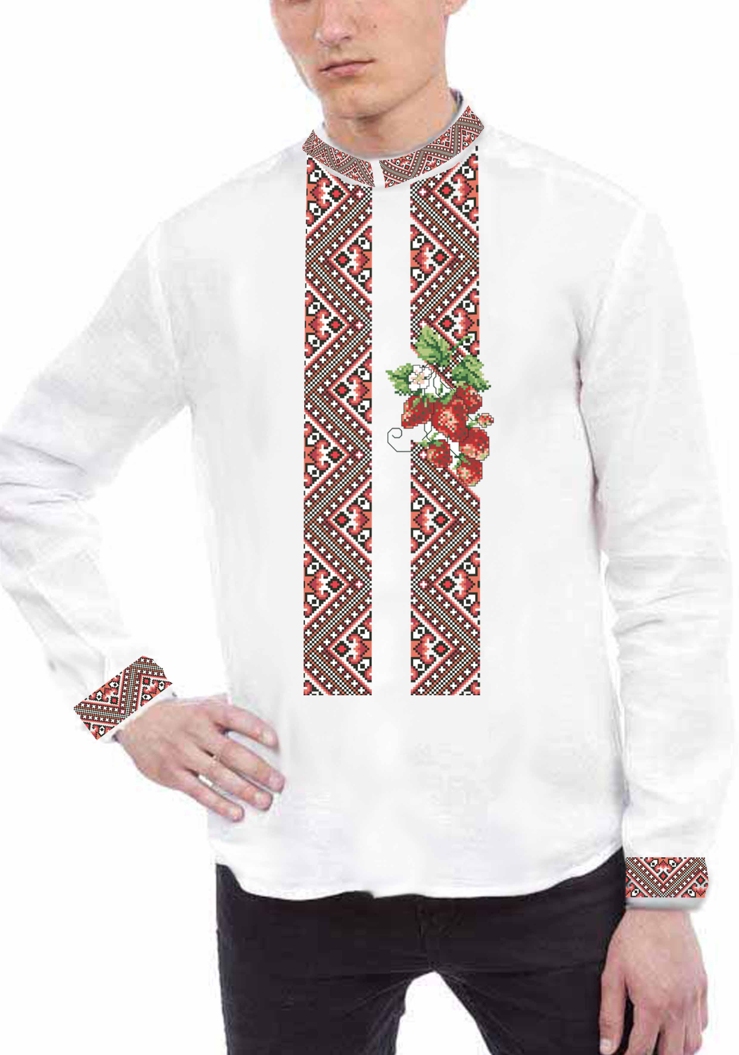 Заготовка для вишивки нитками або бісером сорочка габардин (СЧГ-380) Заготовка для вишивки нитками або бісером сорочка габардин (СЧГ-380)