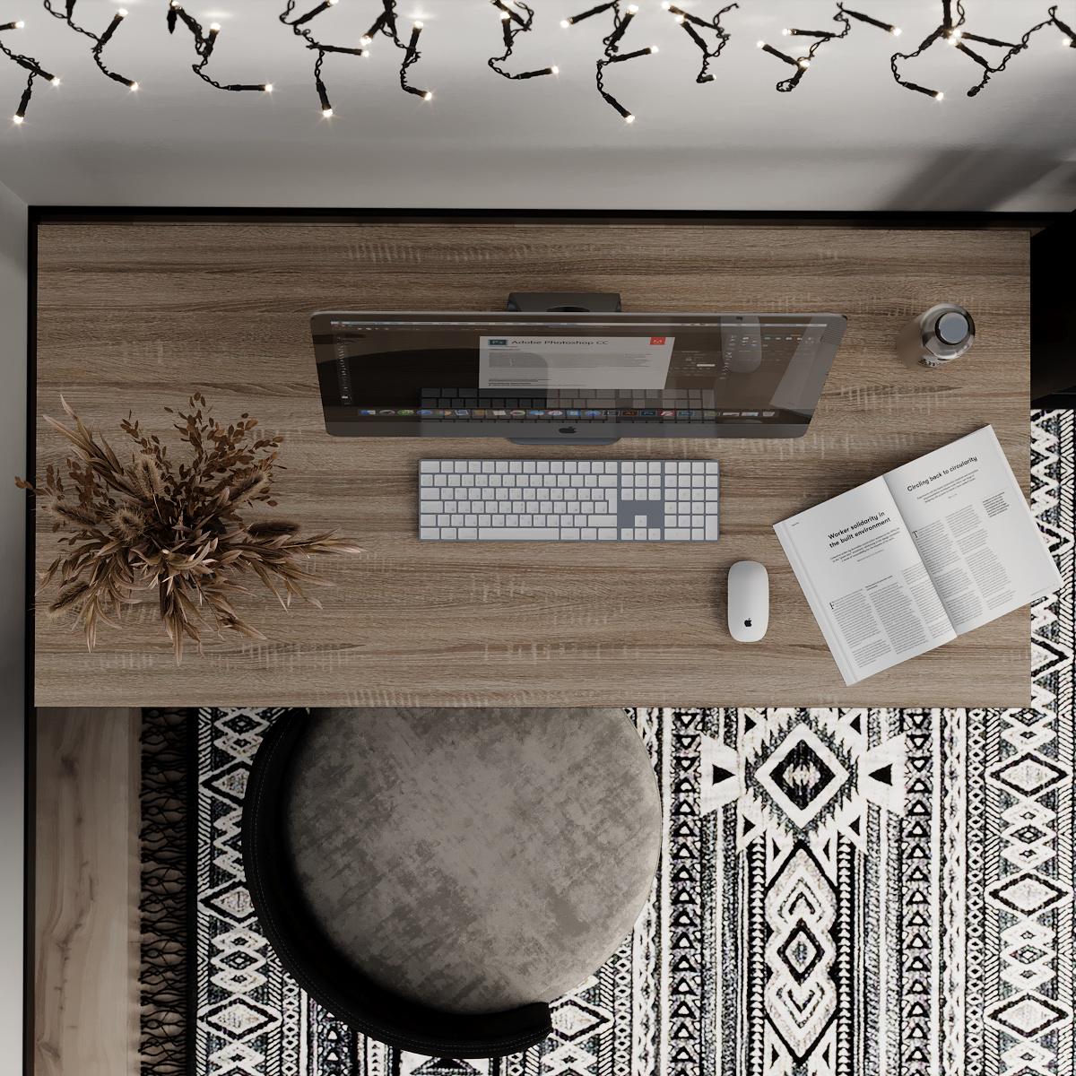 Стіл письмовий Art in Head Brevity Loft standart 1400х750х670 мм Дуб вінтаж оксид/Чорний метал (522028812) - фото 2 Стіл письмовий Art in Head Brevity Loft standart 1400х750х670 мм Дуб вінтаж оксид/Чорний метал (522028812) - фото 2