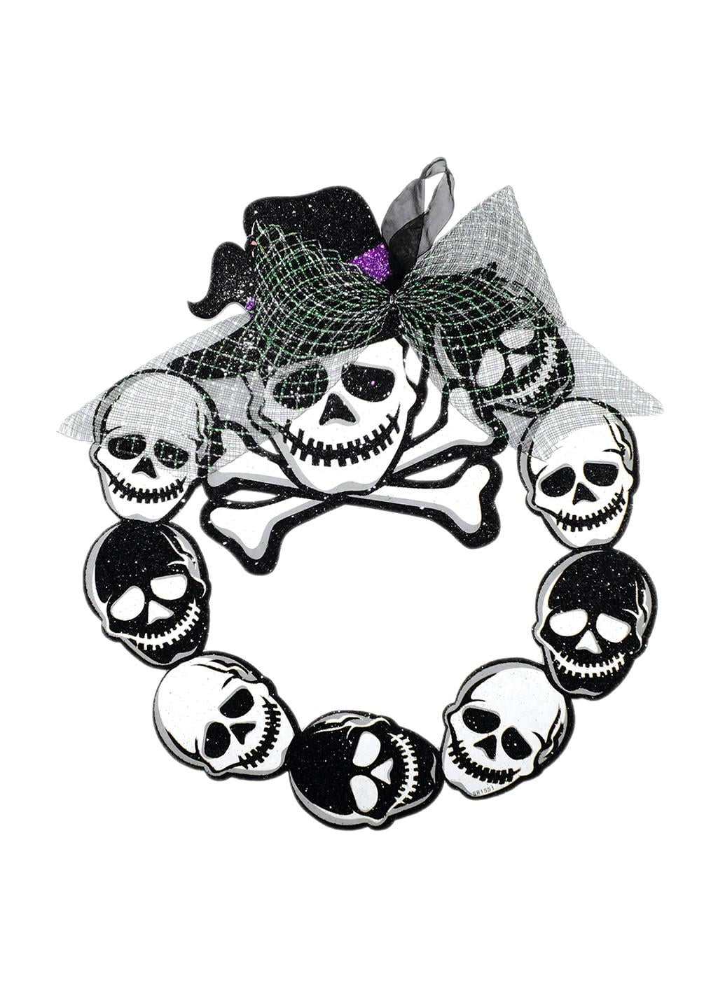 Декор Венок-черепа блестящий (19-539)