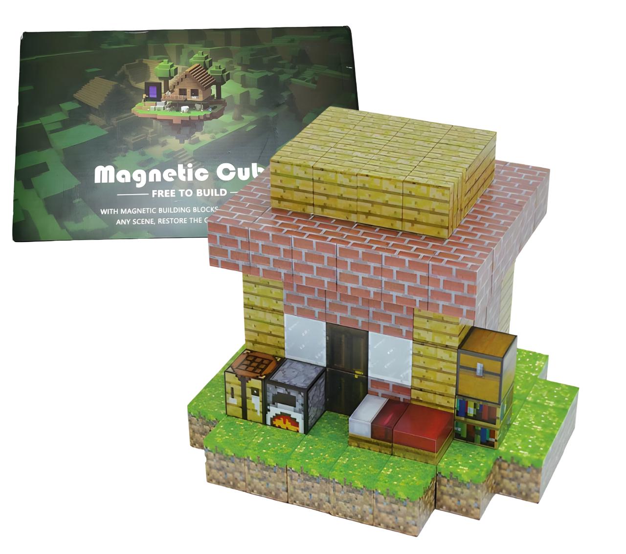 Конструктор магнітний Minecraft Будинок із цегли 122 дет. (MRA-H004)