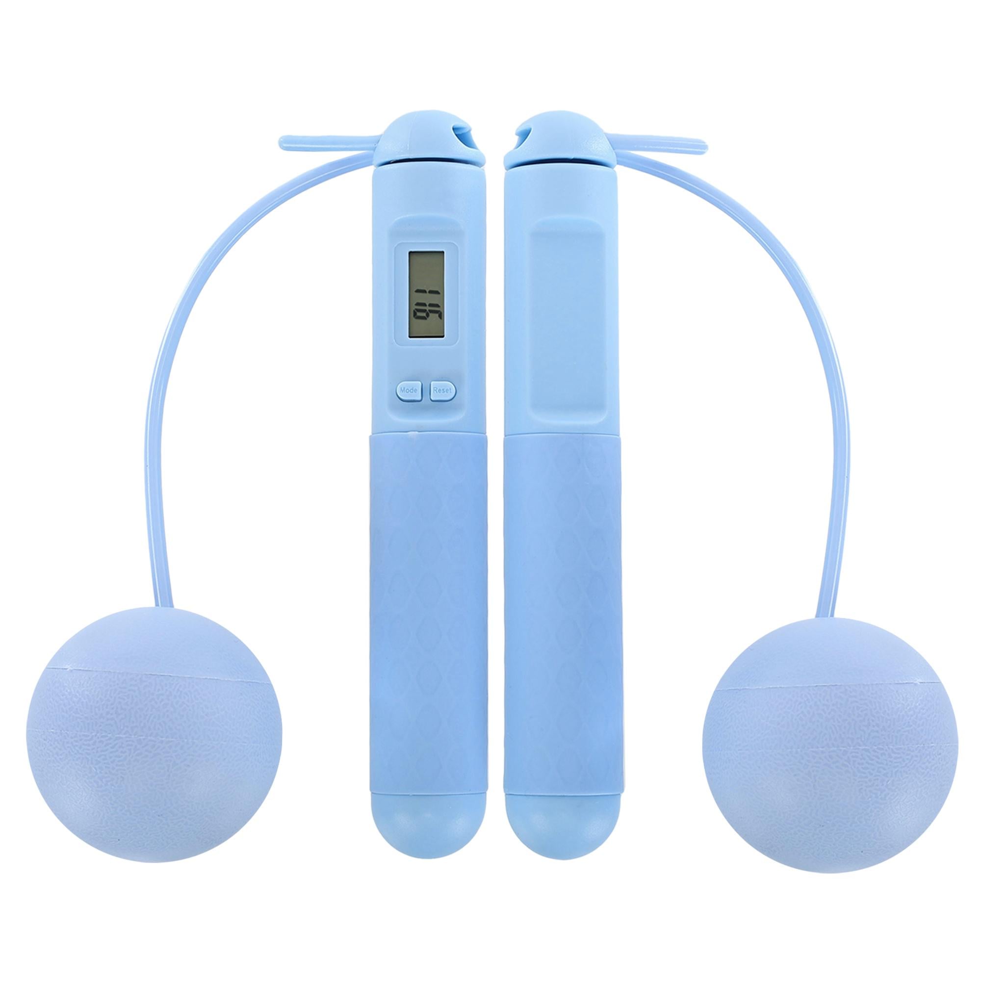 Скакалка бездротова розумна SP-Planeta FI-0782 3-в-1 з кулями/тросом і лічильником калорій куля 6 см Блакитний (32511154)