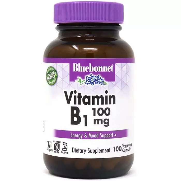 Витамин B1 Bluebonnet Nutrition 100 вегетарианских капсул 100 мг (BLB0425)