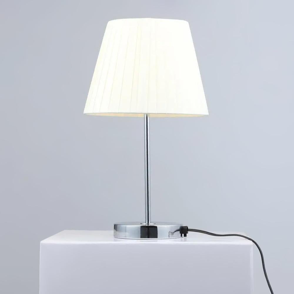 Настольная лампа Light House SR-20099/1T CH D250хH420 абажур хром Белый