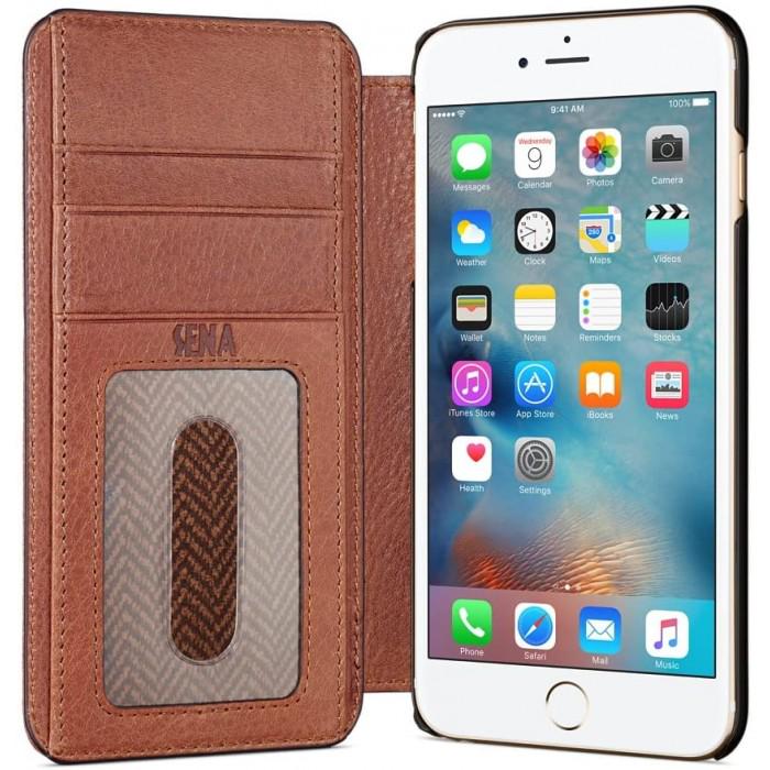 Чохол для iPhone 6S/7/8 Plus SENA Wallet Book Folio натуральна шкіра Brown - фото 5