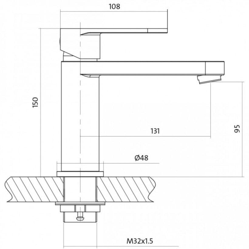 Смеситель для умывальника Cersanit Elio S951-147 однорычажный Хром (174759) - фото 2