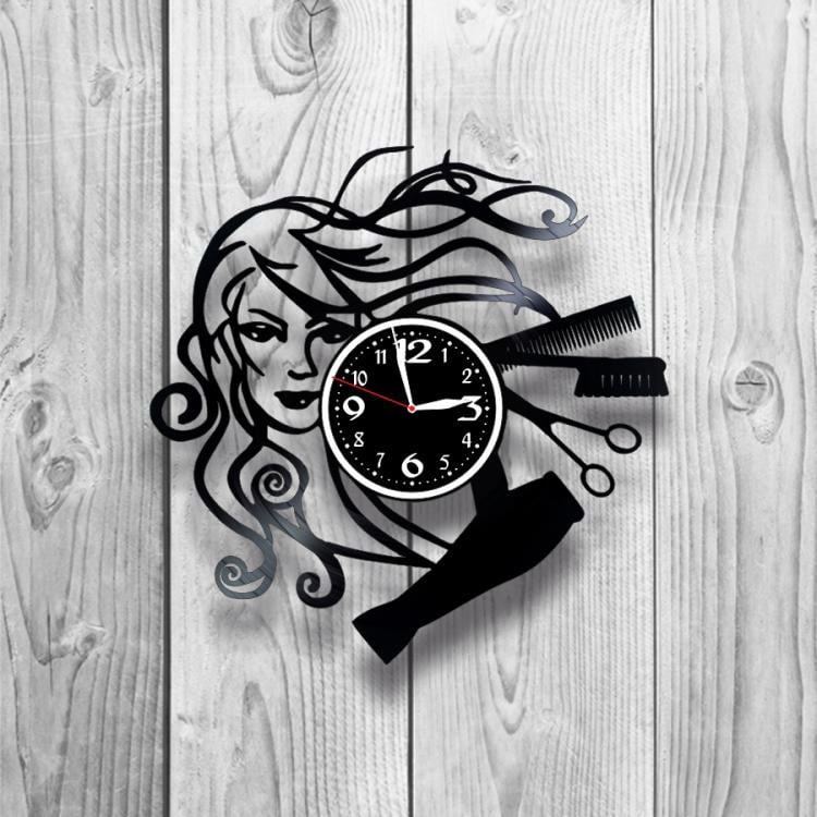 Часы настенные Салон красоты 0163 из виниловой пластинки
