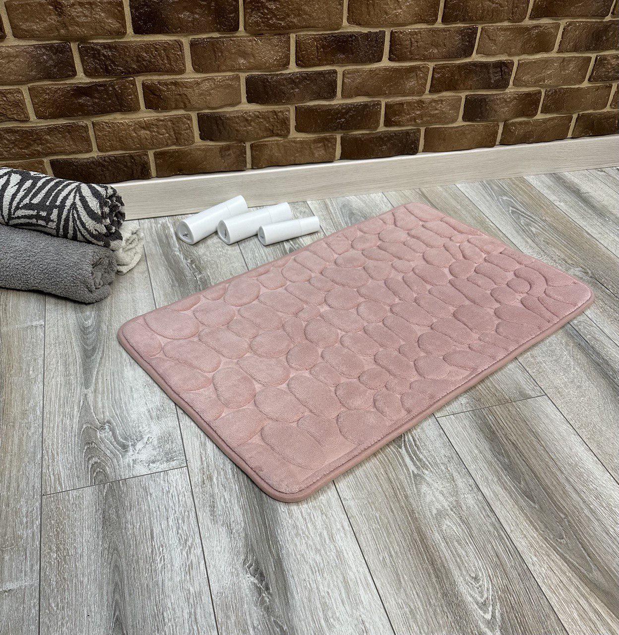Коврик для ванной Stone Premium Memory Foam 80х50 см Розовый (KS0011) - фото 4 Коврик для ванной Stone Premium Memory Foam 80х50 см Розовый (KS0011) - фото 4