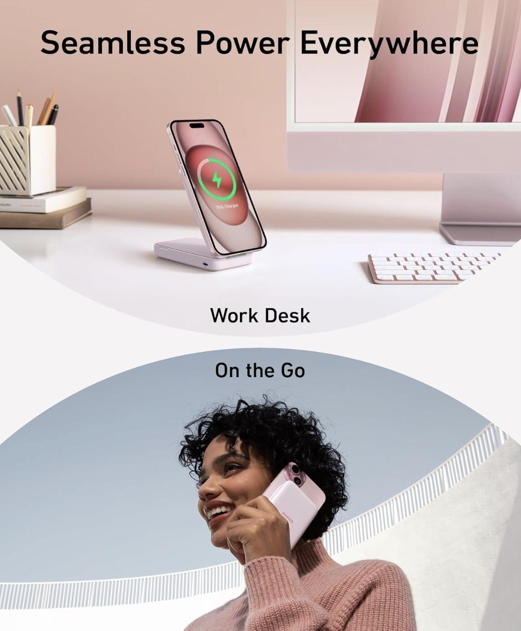 Повербанк Anker MagGo 6600 mAh 15W QI2 Purple (2250788353) - фото 5 Повербанк Anker MagGo 6600 mAh 15W QI2 Purple (2250788353) - фото 5