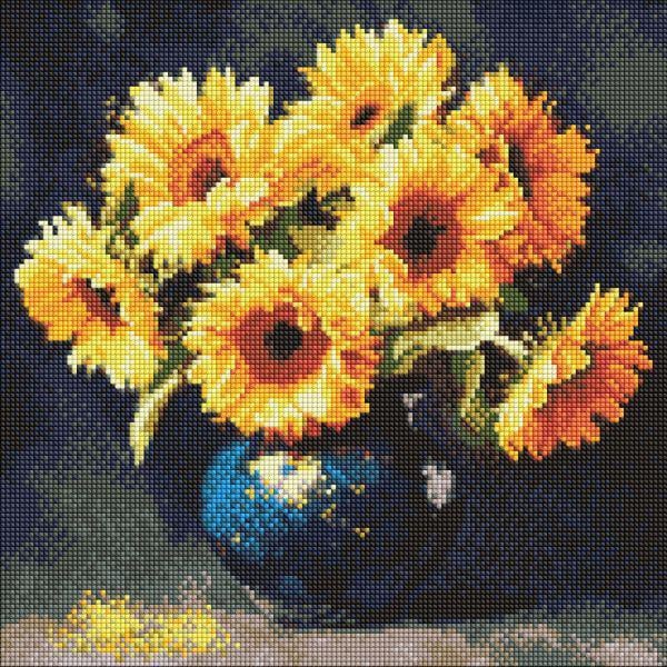 Алмазна мозаїка Ideyka Соняшник у темряві 40x40 см (Id-AMO8354)