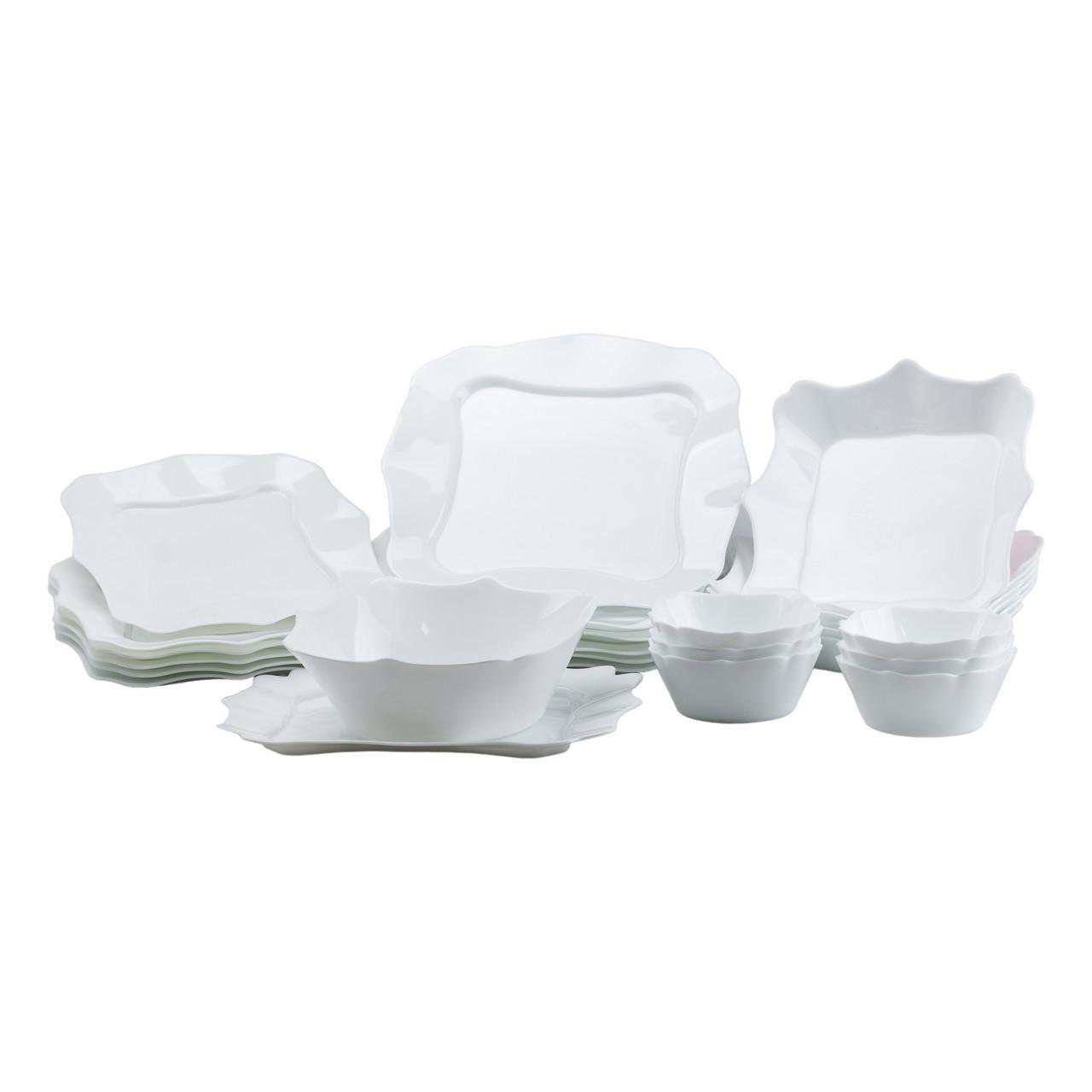 Столовий сервіз тарілок керамічний на 6 персон Білий