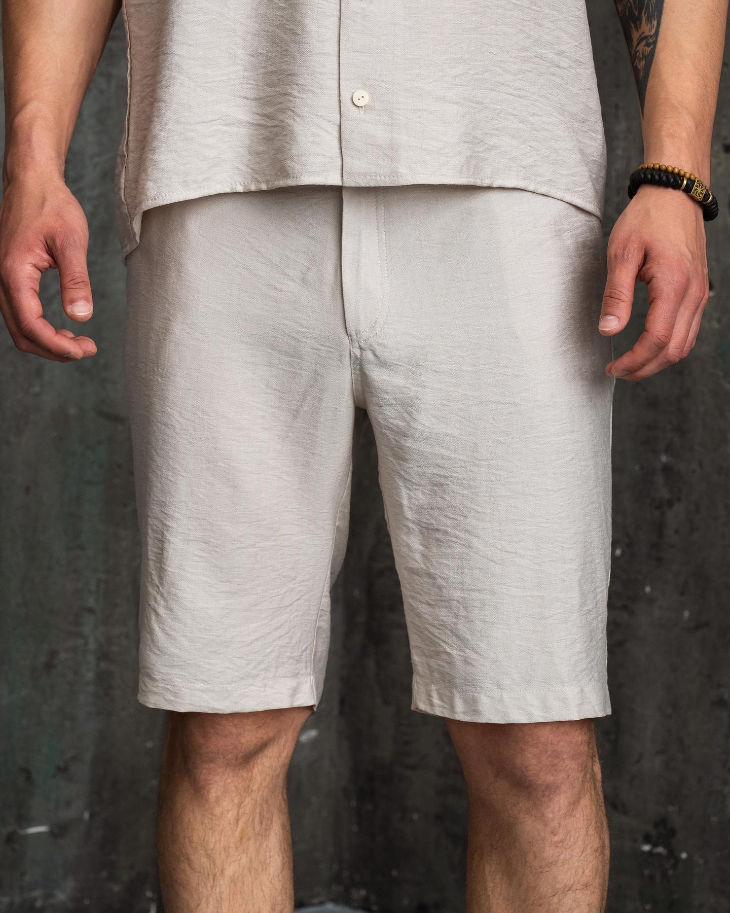 Шорти чоловічі класичні Aero лляні 3XL Бежевий (26377/2/6)