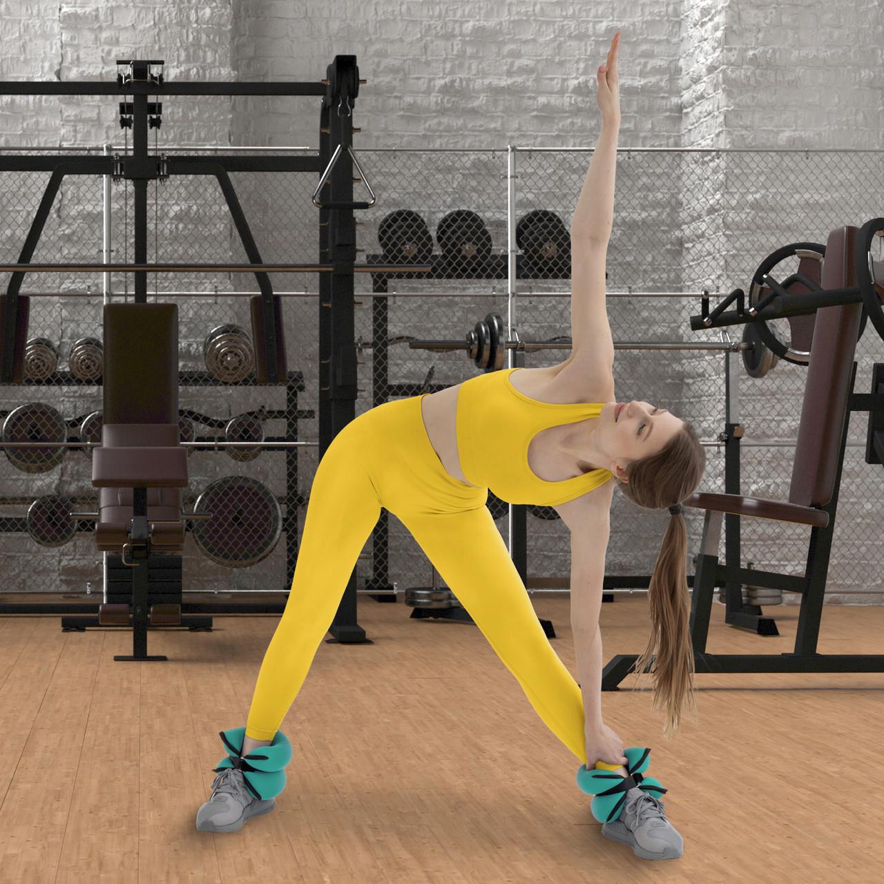 Обважнювачі-манжети для ніг та рук 4FIZJO 2x1,5 кг Black/Green (P-5907739311092) - фото 5