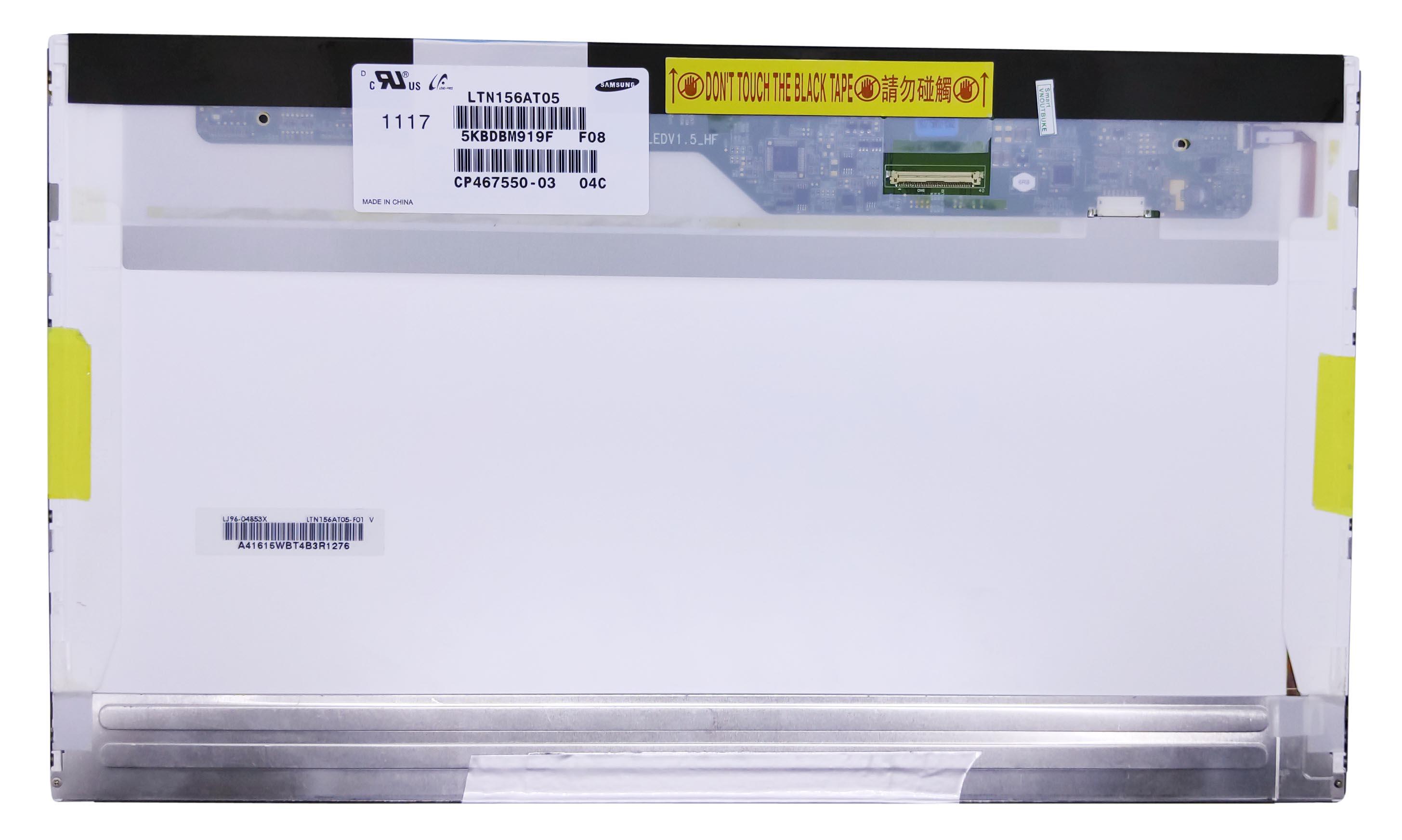 Матрица для ноутбука 15,6" Normal 40 pin слева 1366x768 LED без крепления матовая LTN156AT05 для Samsung LTN156AT05