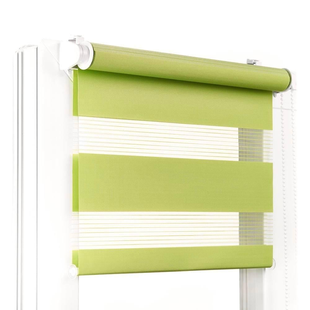 Роллета тканевая день-ночь 160х150 см Салатовый (ID 18215325)
