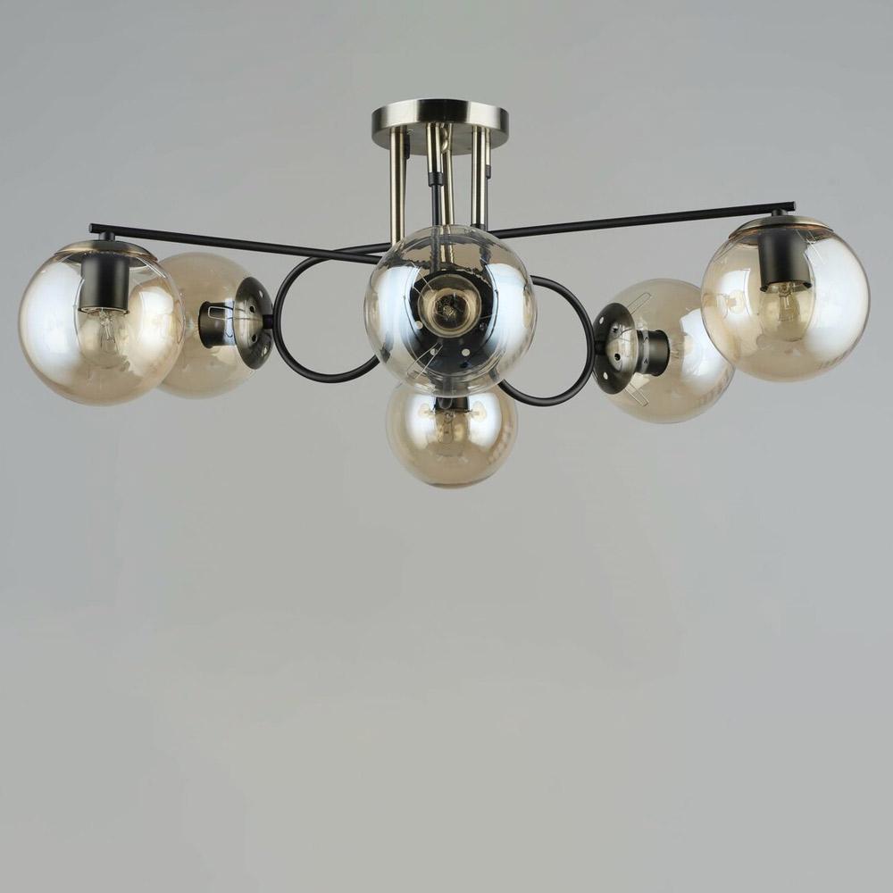 Люстра потолочная Lighthouse SRS-19773/6 BK/AB Бронзовый/Черный/Янтарный