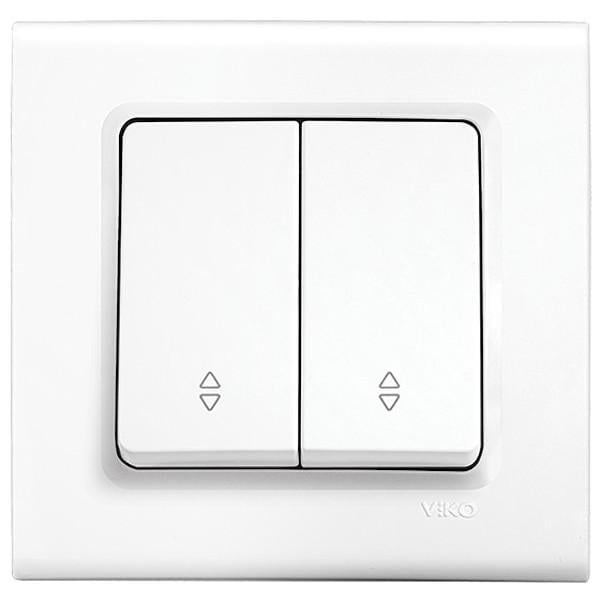 Выключатель двухклавишный проходной Viko Linnera Белый (27548833)