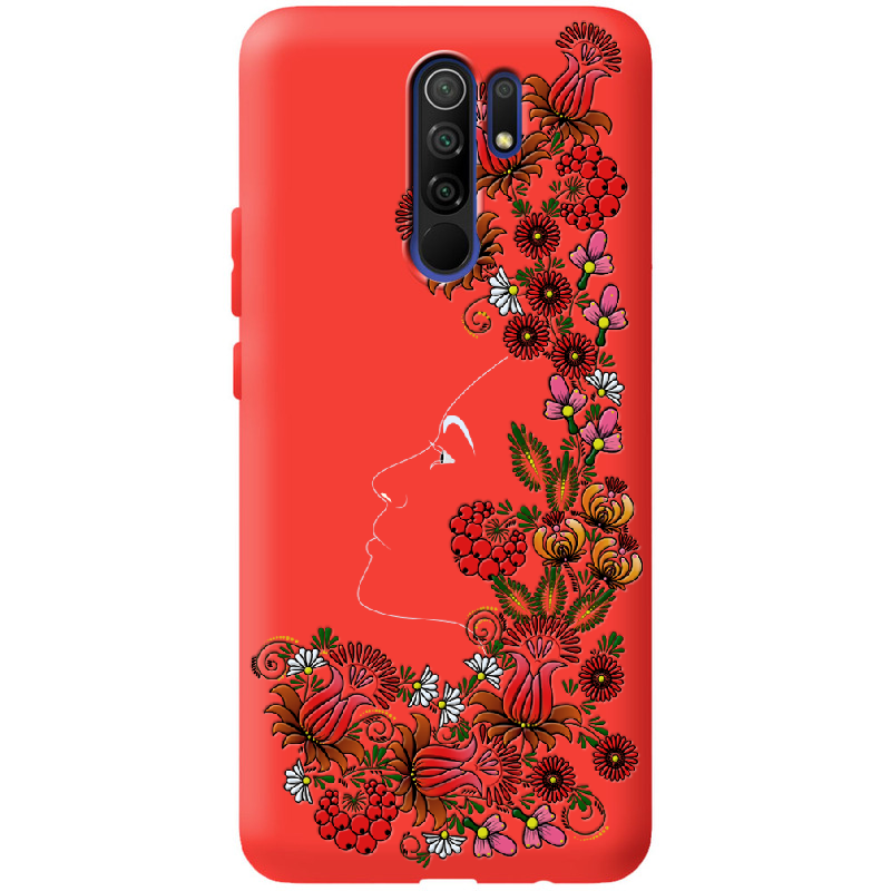 Чехол BoxFace Xiaomi Redmi 9 3D Ukrainian Muse Красный силикон (40233-bk64-41139)
