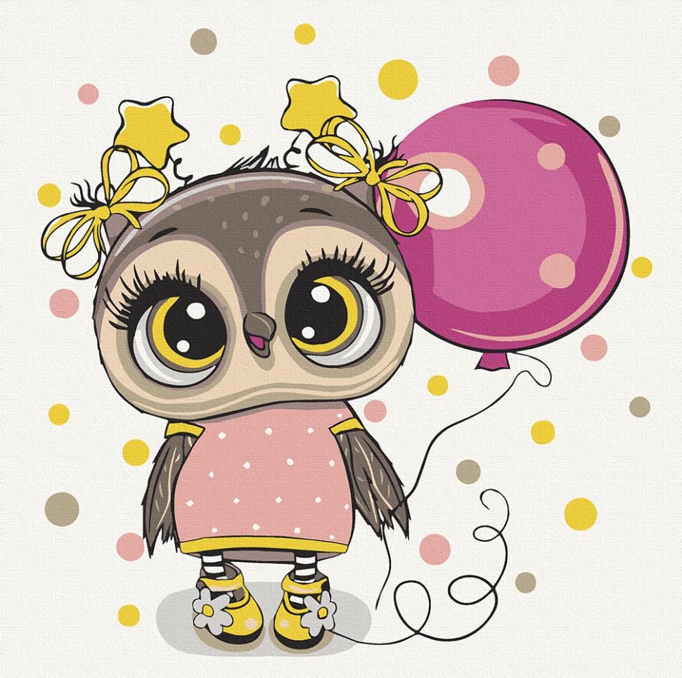 Картина по номерам ART CRAFT Совенок с шариком 15514-AC 30x30 см (RLT17387)