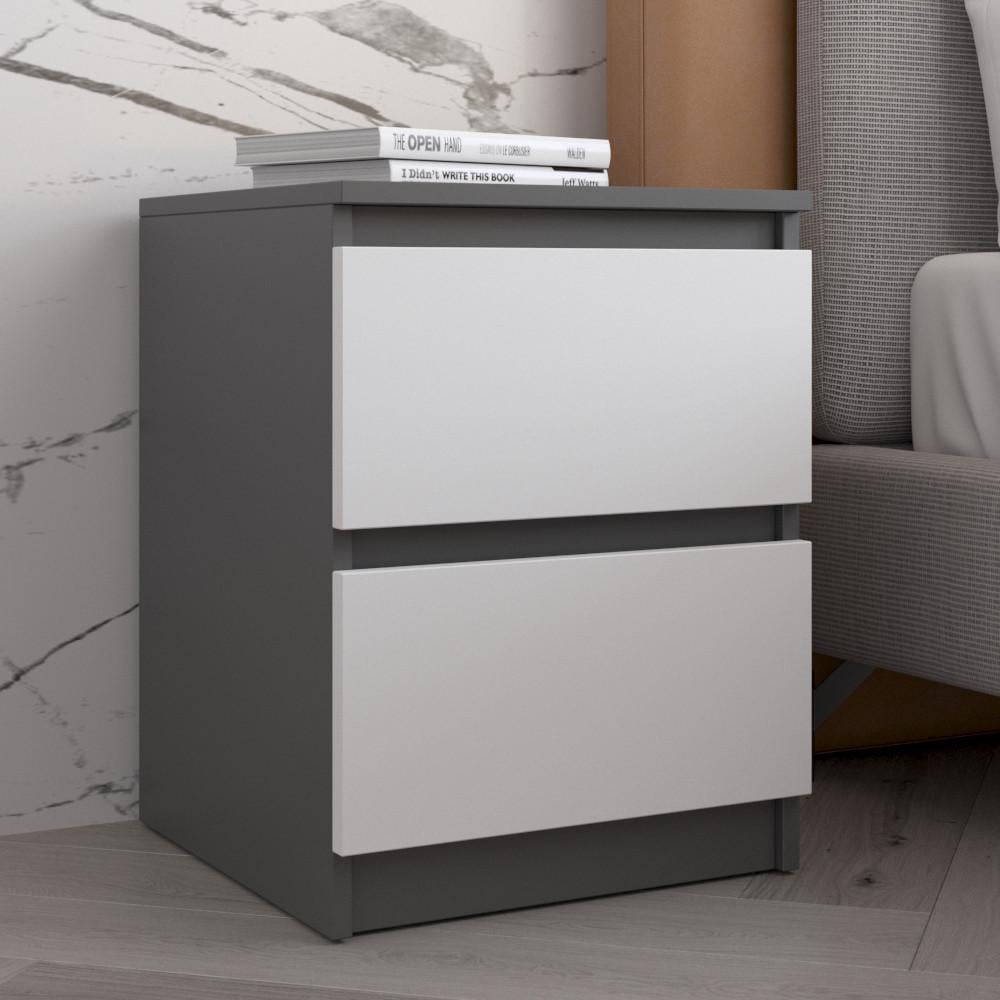 Тумба прикроватная Вайс R-5 402х400х530 мм Антрацин/Белый фасад (30731206) - фото 1 Тумба прикроватная Вайс R-5 402х400х530 мм Антрацин/Белый фасад (30731206) - фото 1