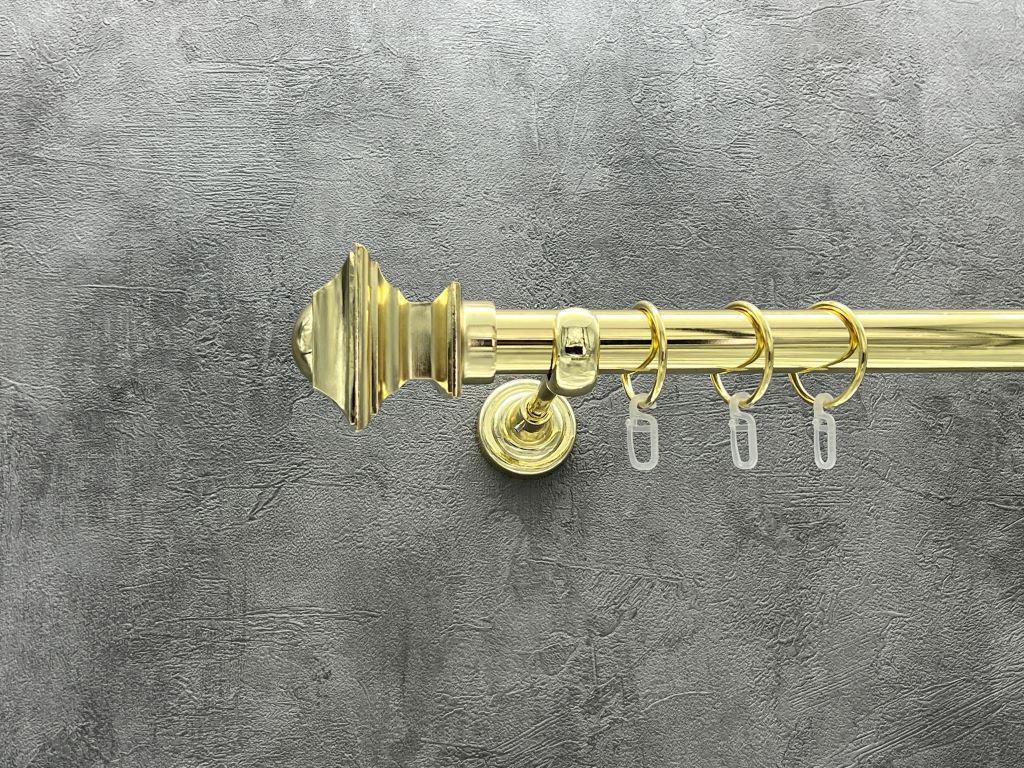 Карниз Quadrum Борджеза гладкая штанга одинарный открытый 25 мм 240 см Золотой