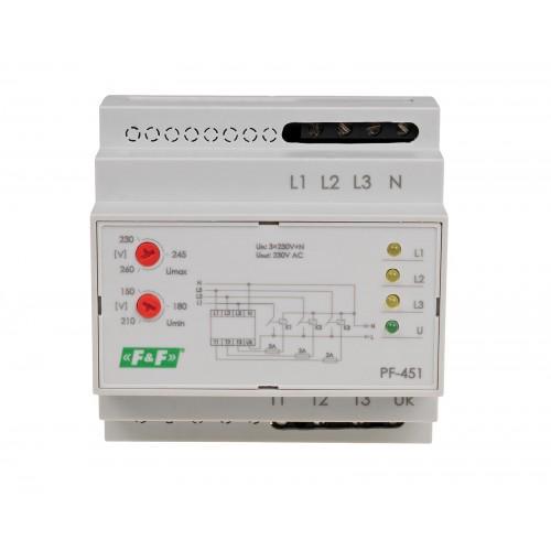 Переключатель фаз автоматический F&F PF-451 3×400 В+N 16 A (00000062450)