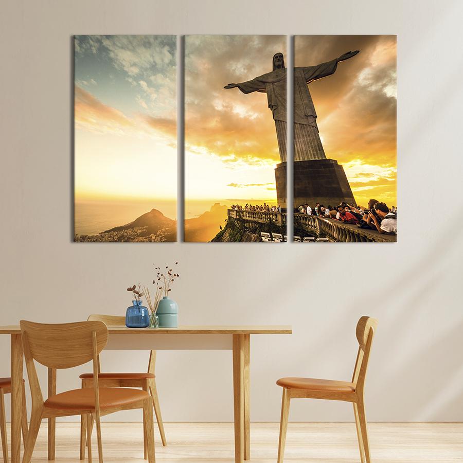 Модульная картина триптих Статуя Христа в Рио 156x100 см (464-31)