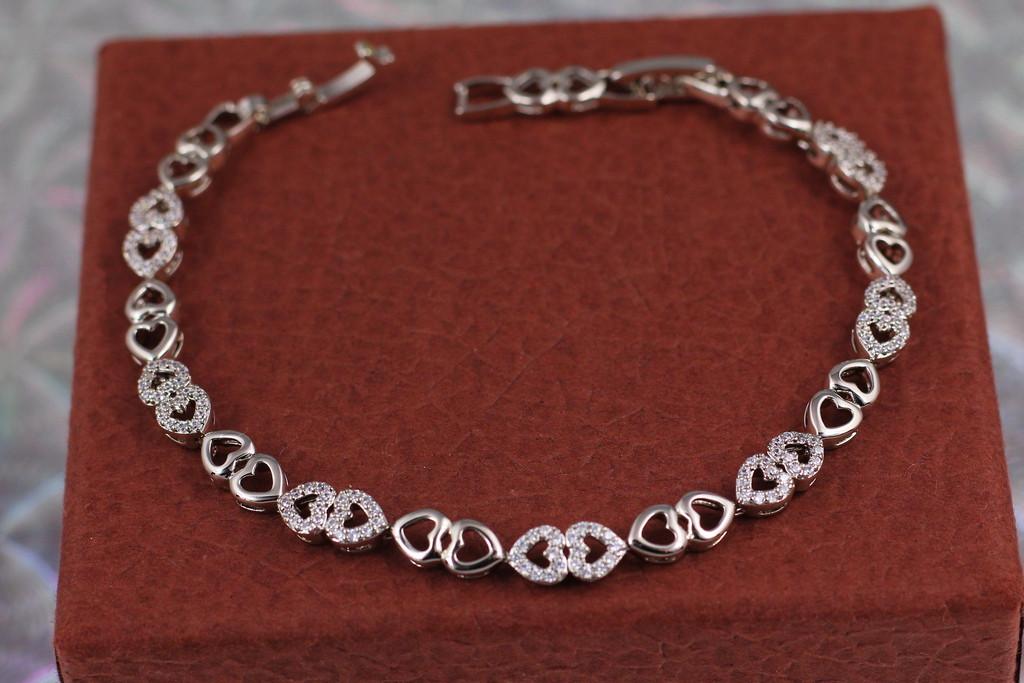 Браслет Xuping Jewelry Любовь для двоих 17 см 5 мм Серебристый (1830389989)