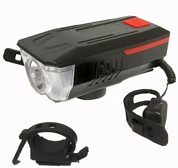 Велофара передня з сигналом LY-16 CREE T6 Чорний з червоним (LY-16-R)