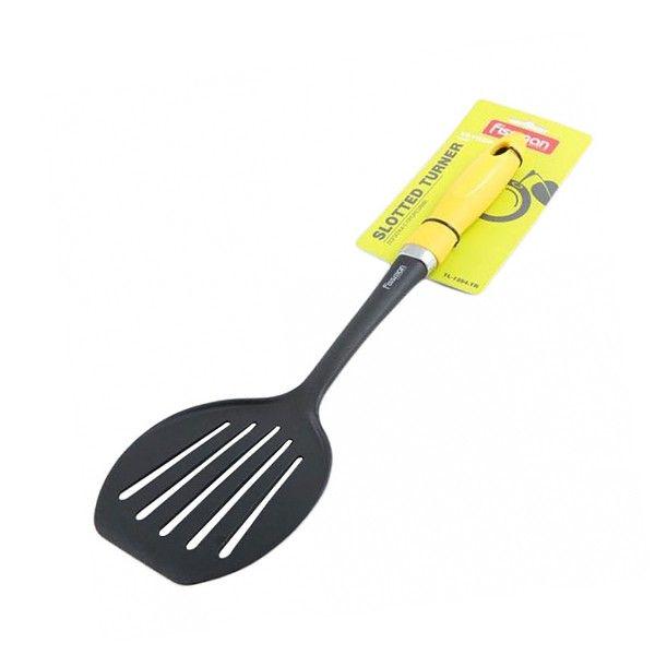 Лопатка кухонная с отверстиями Fissman VEYRON нейлоновая Желтый/Черный (TL-1254.TR)