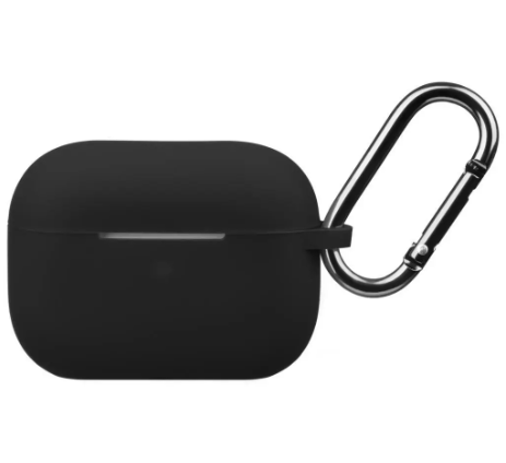Чехол силиконовый для наушников AirPods Pro с карабином Черный (KG-6433) Чехол силиконовый для наушников AirPods Pro с карабином Черный (KG-6433)