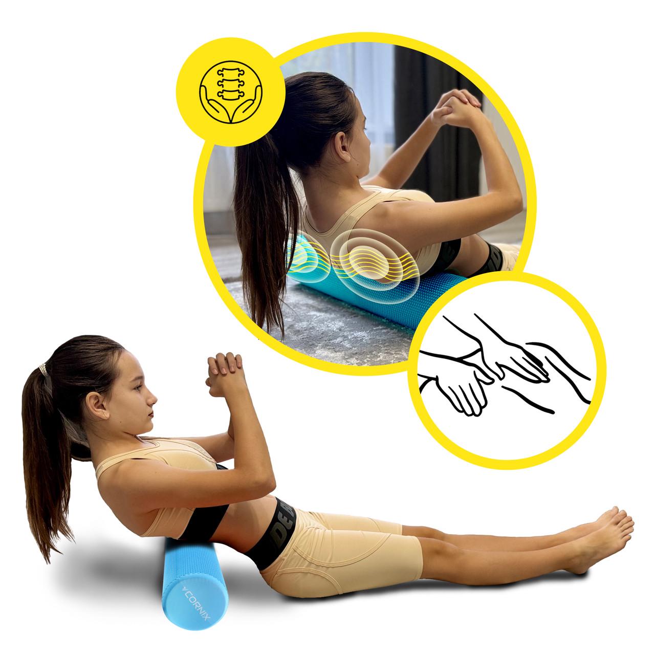 Массажный ролик Cornix EVA+ 60x15 см Navy Blue (XR-0309) - фото 3 Массажный ролик Cornix EVA+ 60x15 см Navy Blue (XR-0309) - фото 3