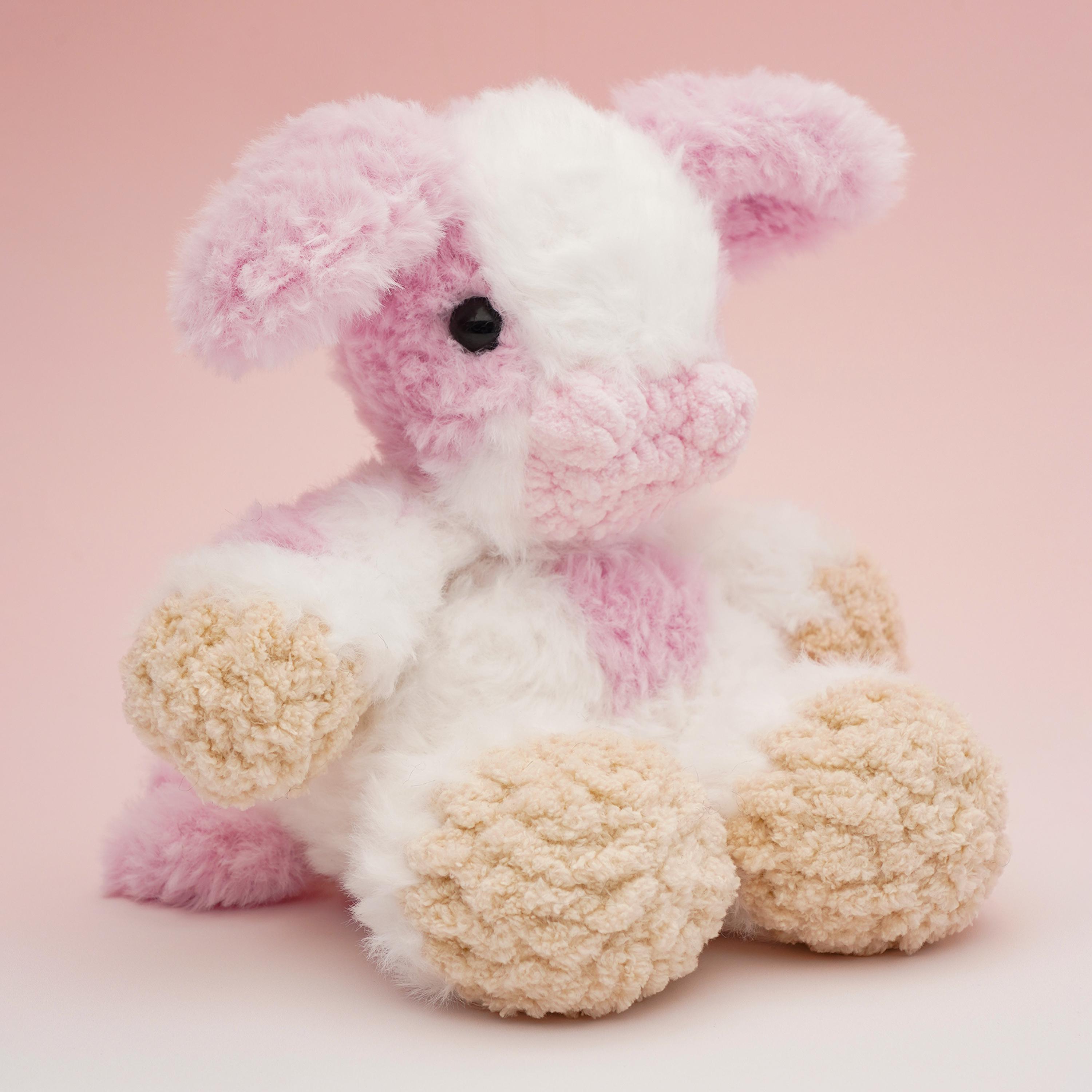 Игрушка мягкая вязаная Коровка ручная работа 25 см (31708419)