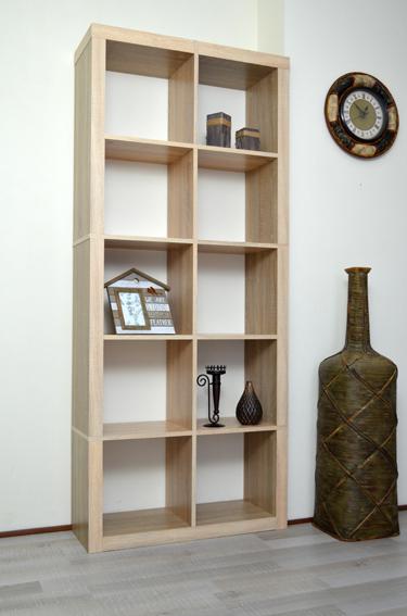 Шафа для книг Inteo Мікс 2х5 1854х792х290 мм товщина корпусу 50 мм Дуб сонома