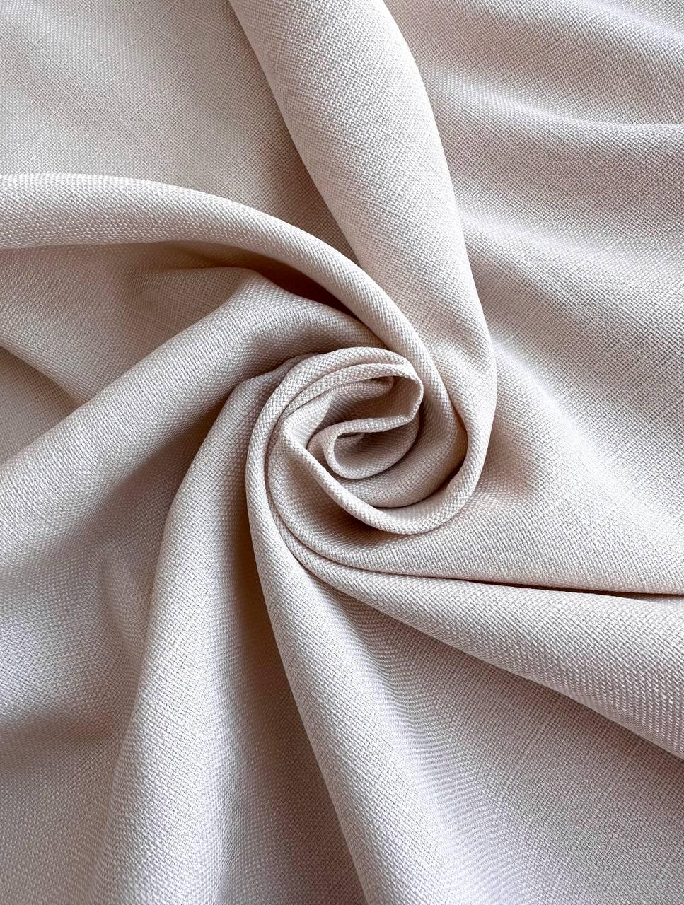 Штора однотонная льняная двусторонняя Olimpos на тесьме 6 см 150х280 см Молочный (12074331)