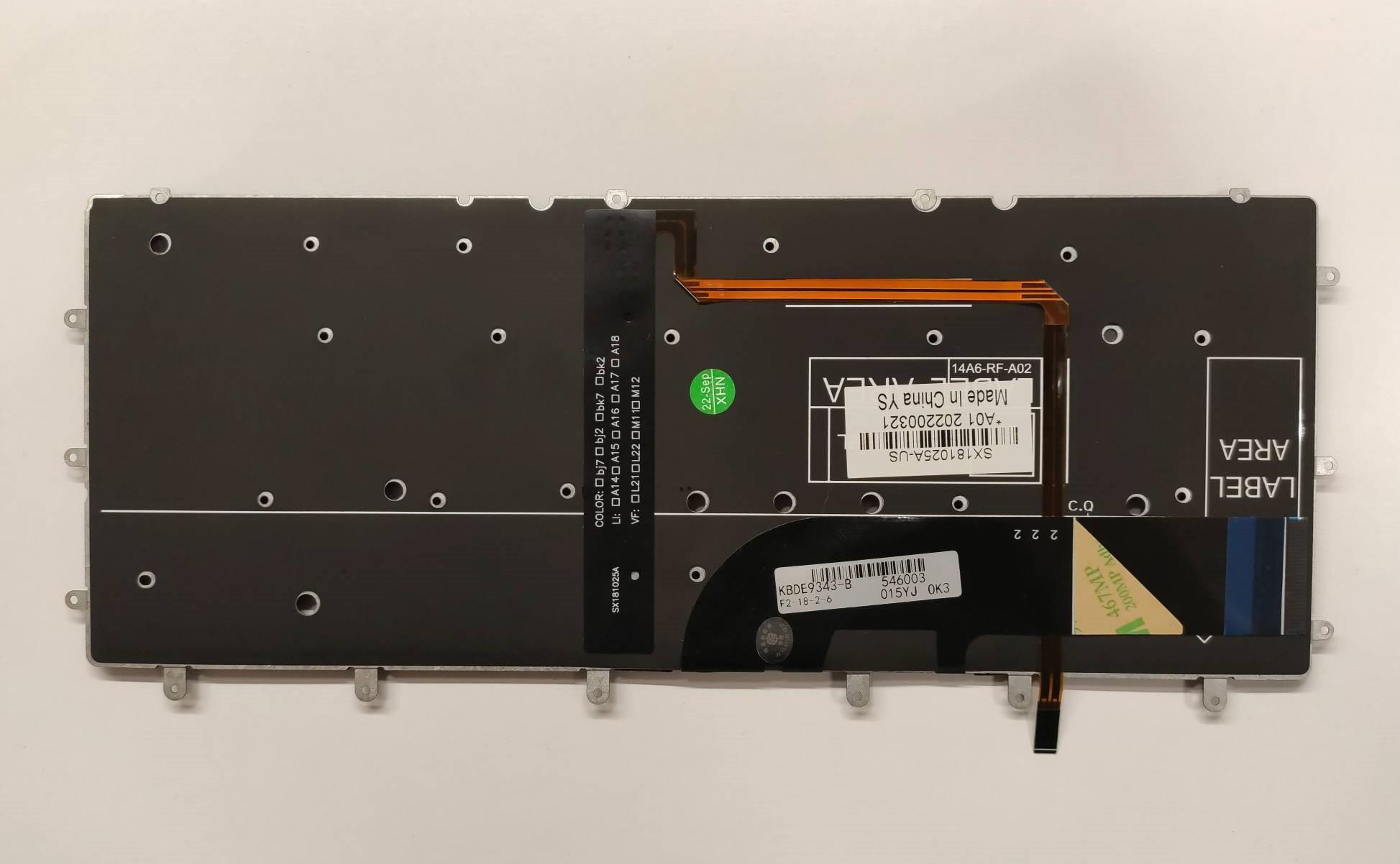 Клавіатура для ноутбука Dell XPS 13 9343/9350/9360 15BR N7547/N7548/P54G/P41F з підсвічуванням (K383) - фото 2