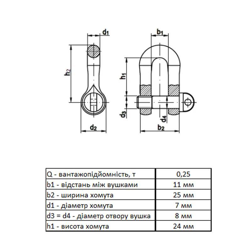 Карабин Metalvis DIN 82101 М8 U-образный цинк 20 шт. Белый (3KR20U000003KR0080) - фото 2 Карабин Metalvis DIN 82101 М8 U-образный цинк 20 шт. Белый (3KR20U000003KR0080) - фото 2