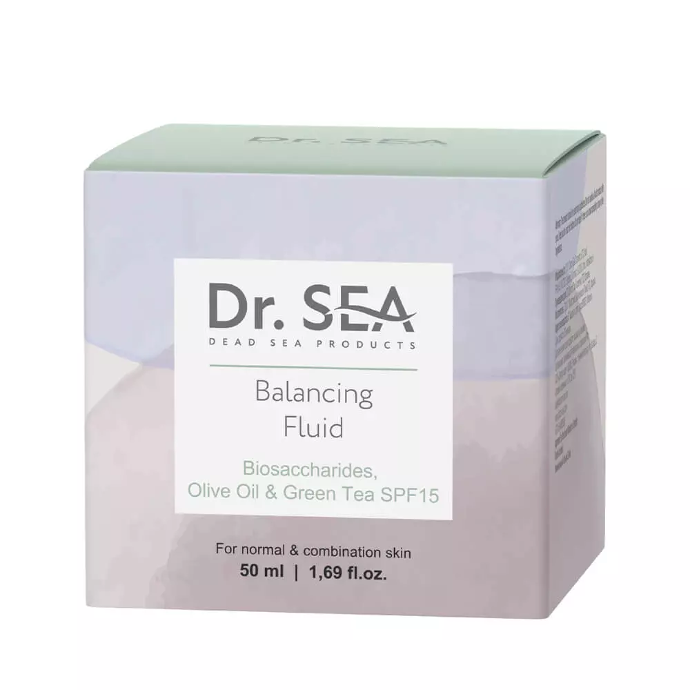 Флюид балансирующий для лица и декольте Dr.Sea с биосахаридами маслом и экстрактом зеленого чая SPF15 50 мл (7293720020677) - фото 3