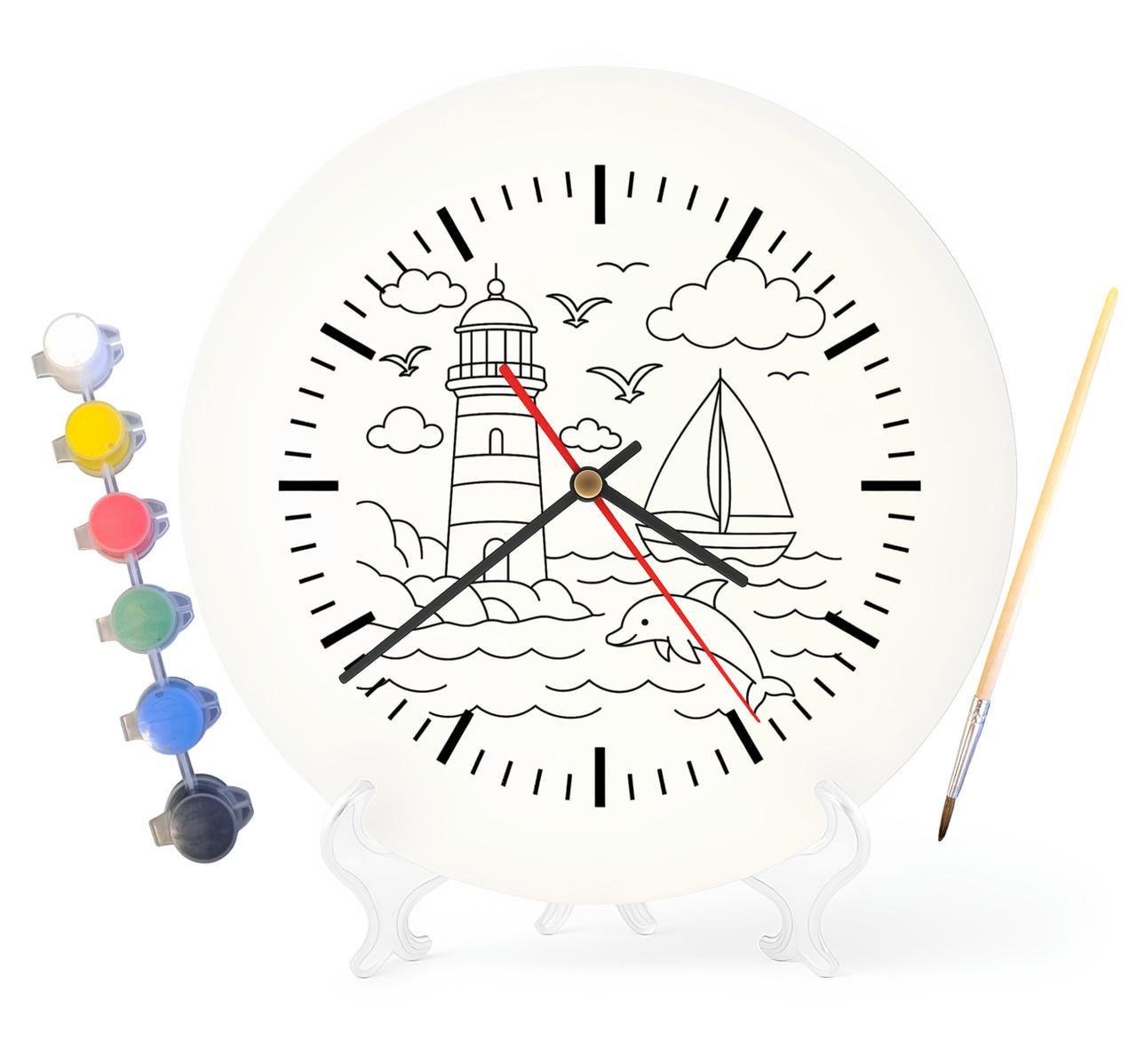 Детский набор для творчества часы раскраска Маяк 30 см (Г0047)