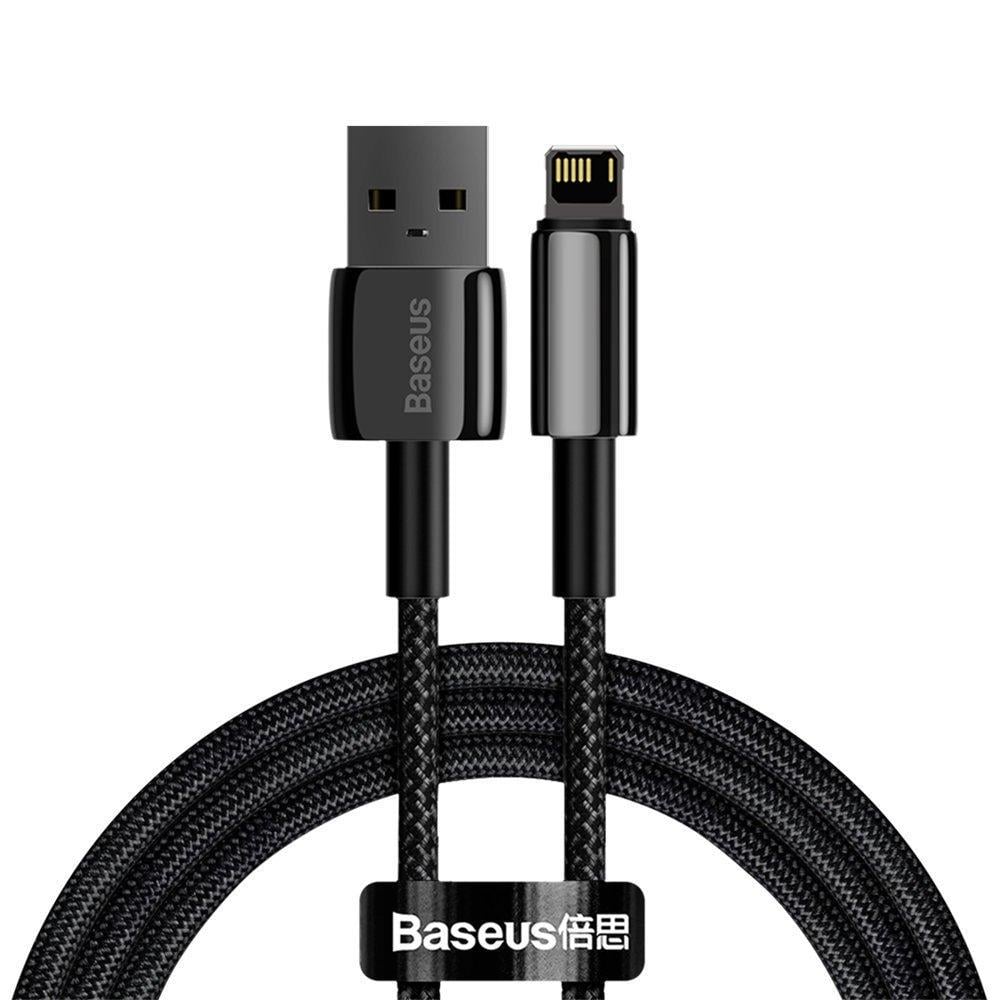 Кабель синхронізації Baseus Tungsten Gold Fast Charging Lightning 2.4 1M Cable, Black