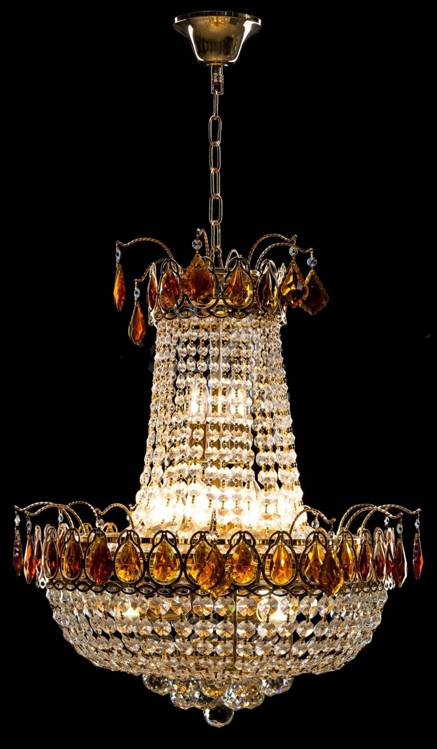 Хрустальная люстра L5221/600/8/4/3 Белый/Золото/Коричневый (AN000455)