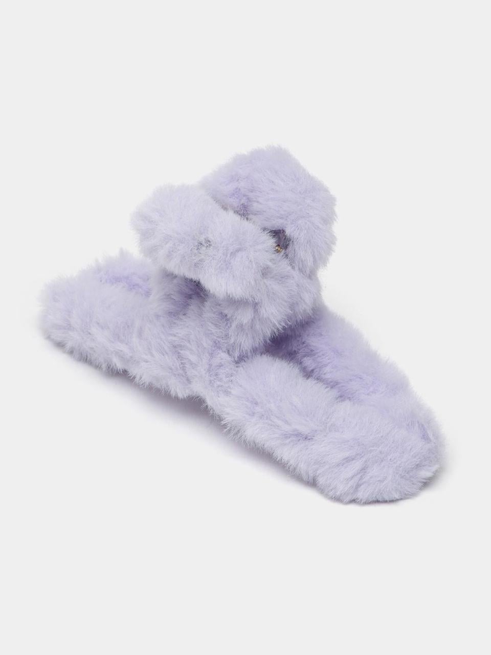 Шпилька-краб для волос плюшевая из искусственного меха Лавандовый (2476286021)