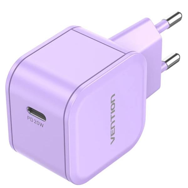 Зарядний пристрій Vention 1xType-C 20W PD3.0 QC3.0 5V 3A Purple (FEJV0-EU)